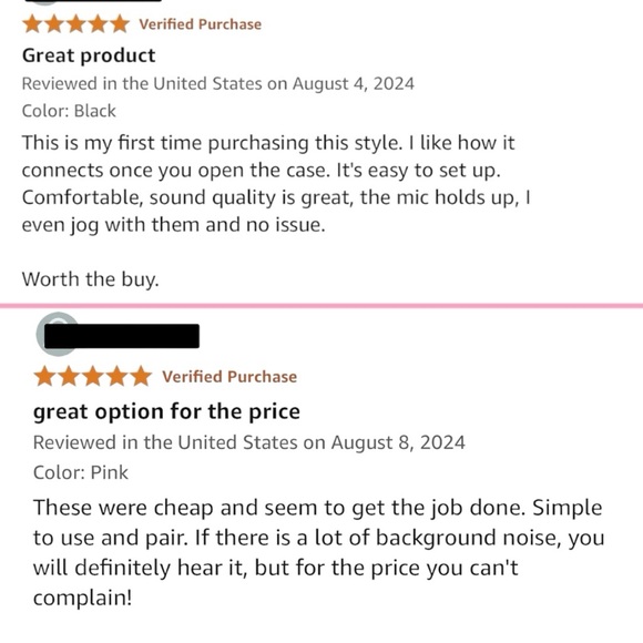 🆕WIRELESS EARBUDS! PORTABLE, EASY TO USE, NOISE CANCEL, & MORE! COLOR: P… - Picture 12 of 16